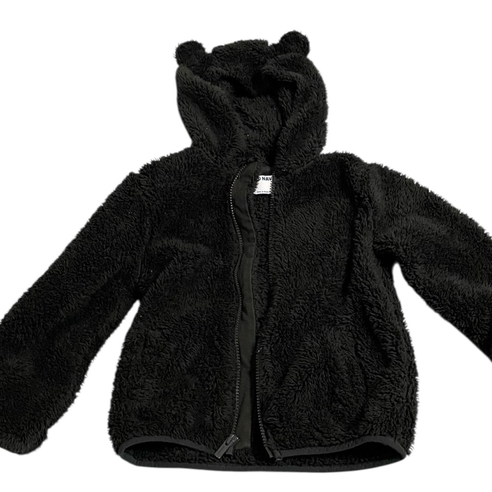 🩵5/$20 Old Navy black bear ears thick sweatshirt/jacket 5T